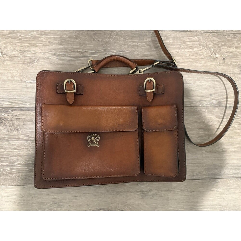Pratesi Firenze 1948 Bruce Brown Leather Briefcase Vintage Italy